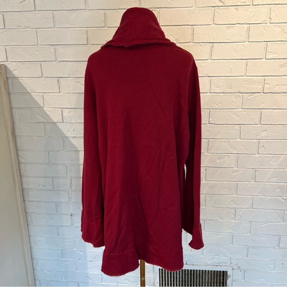 Bryn Walker Cocoon Waterfall Burgundy Red Oversized Cardigan L - Picture 9 of 13
